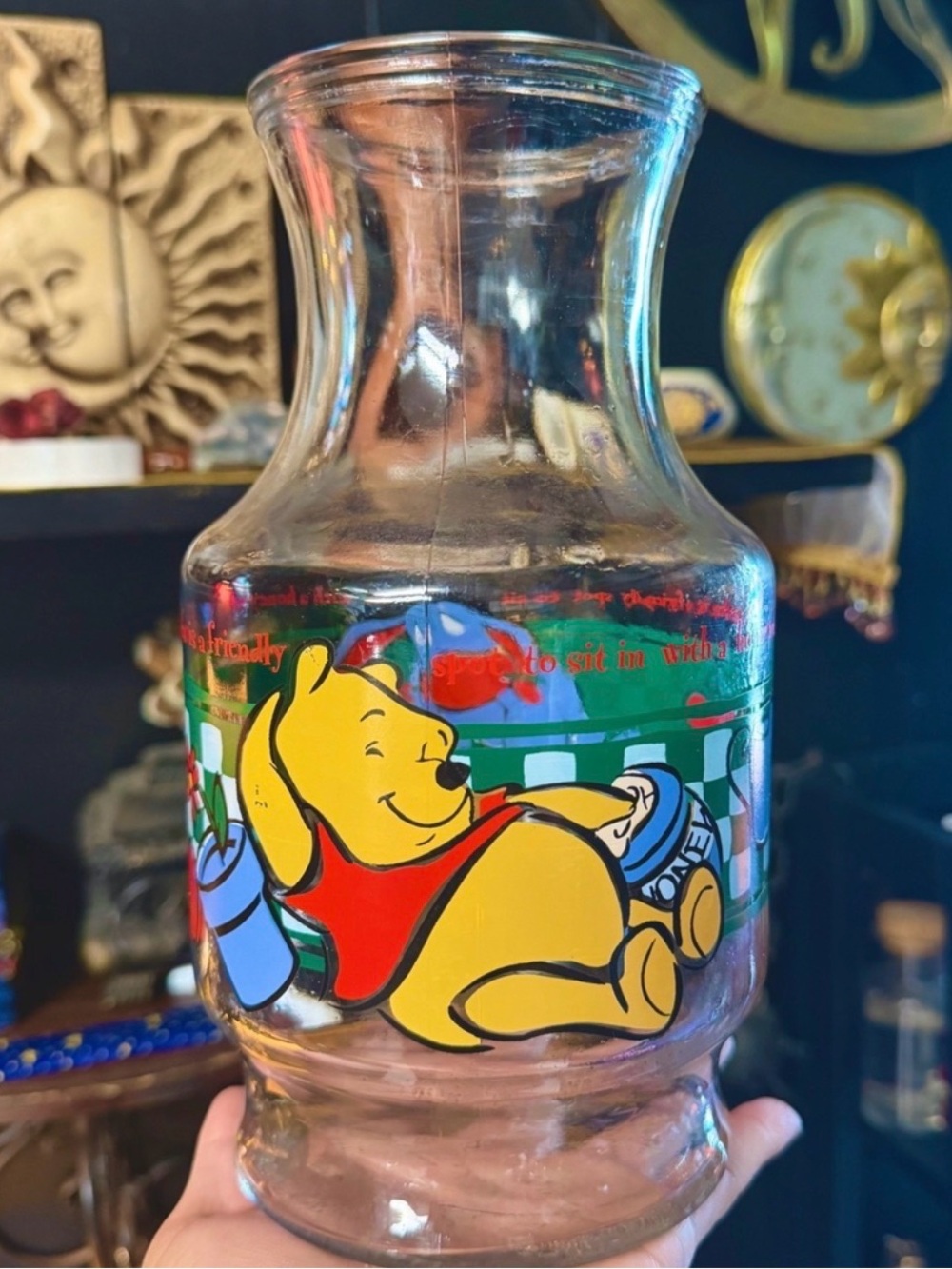 Vintage 90’s Winnie The Pooh & Eeyore Glass Spring Garden Theme Vase